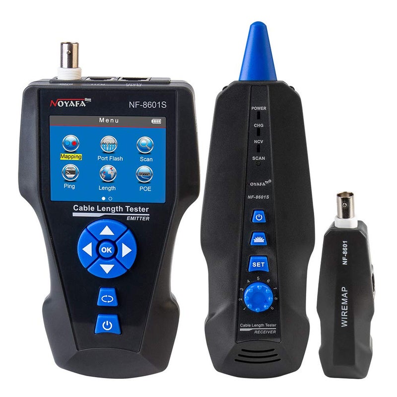 NOYAFA Network Cable Tester,AT278 TDR Multi-functional LCD Tracker For RJ45, RJ11, BNC, Metal Cable,PING/POE NF-8601S - Image 1
